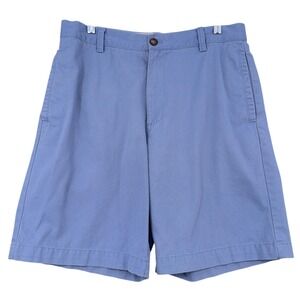 IZOD Men's Blue Chino Shorts Flat Front Classic Fit Size 32